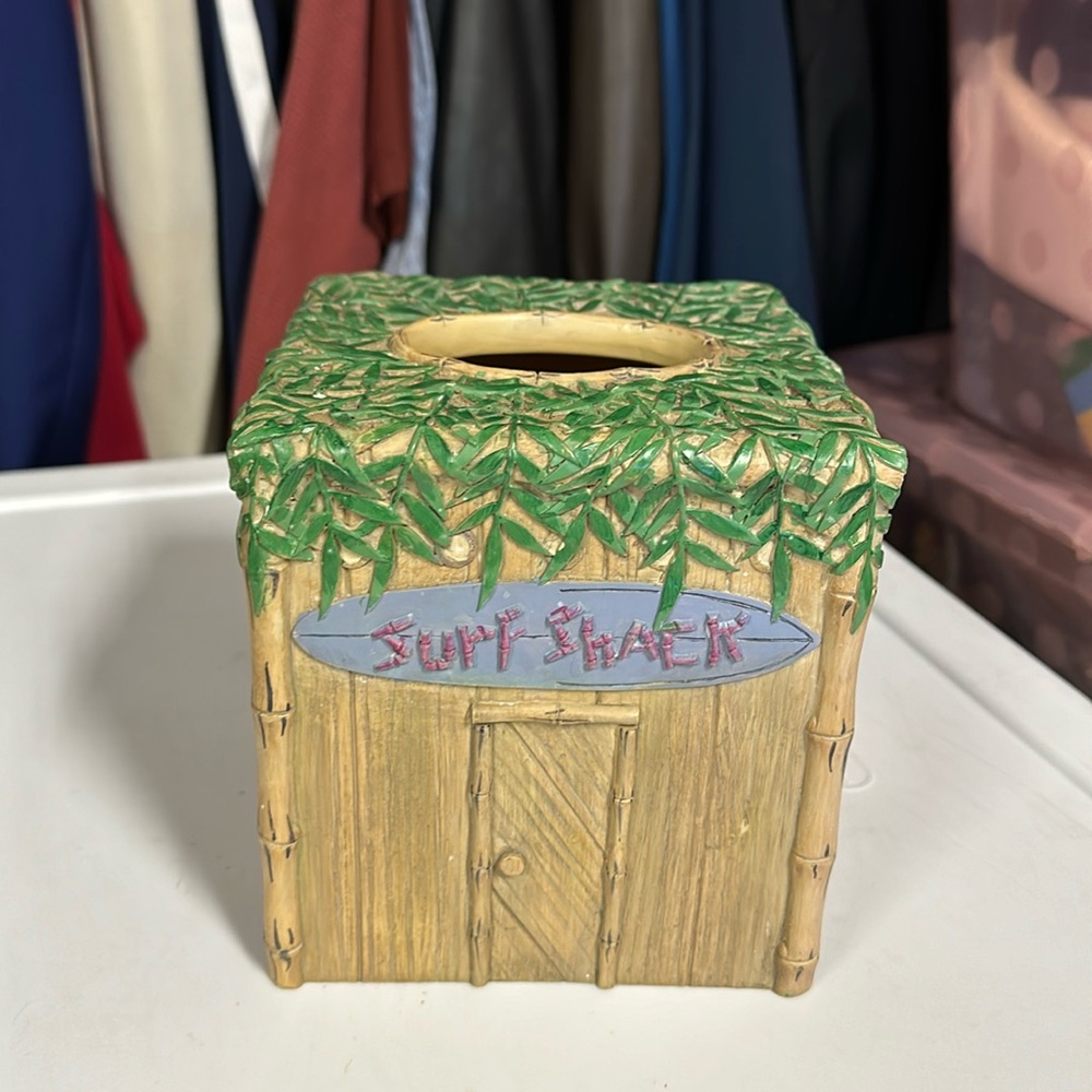 Surf Shack Boutique Tissue Box Holder ceramic